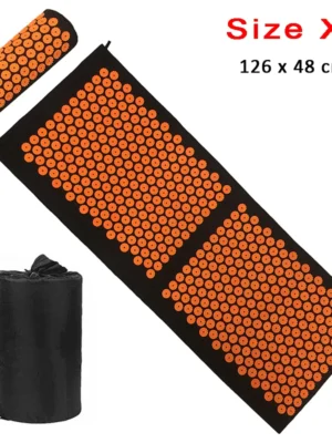 Long Massage Yoga Mat Pillow Set Cushion Pad Spike Acupressure Acupuncture Relax Back Neck Body Muscle Stress Pain Relief Sport