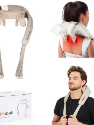 Mebak N1 Massager For Neck and Cervical Shoulder With Heating Massage Pillow for Back Legs Waist Muscle Kneading Massage Shawl