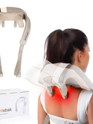 Mebak N1Cervical Massager Electric Neck Back Massager Pillow 4D Kneading Hot Compress Muscle Relaxing Massage Shawl instrument