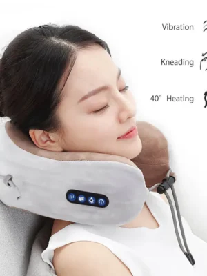 Electric U Shaped Pillow Neck Massager USB Charging Portable Neck Shoulder Cervical Relaxing Masajead Protector Outdoor Home Car