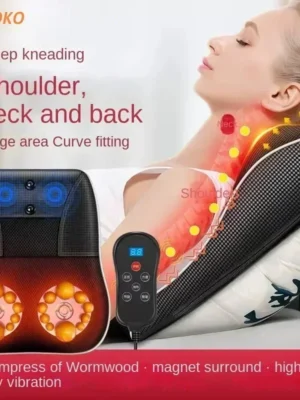 Electric Shiatsu Head Neck Cervical Ttraction Body Massager Car Back Pillow with Heating Vibrating Massage Device Foot Massage