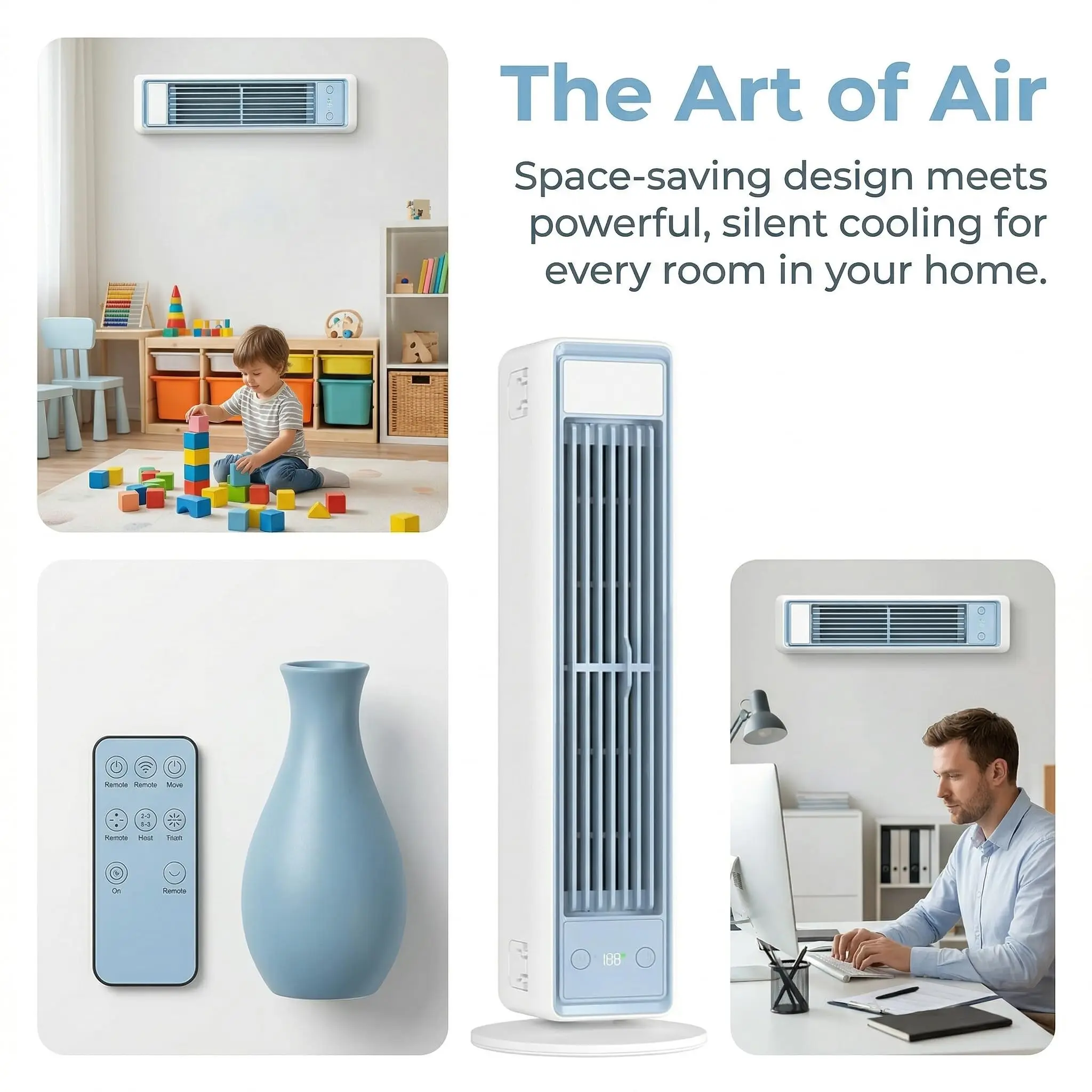 Ventilateur colonne silencieux 5 vitesses avec télécommande – Image 4