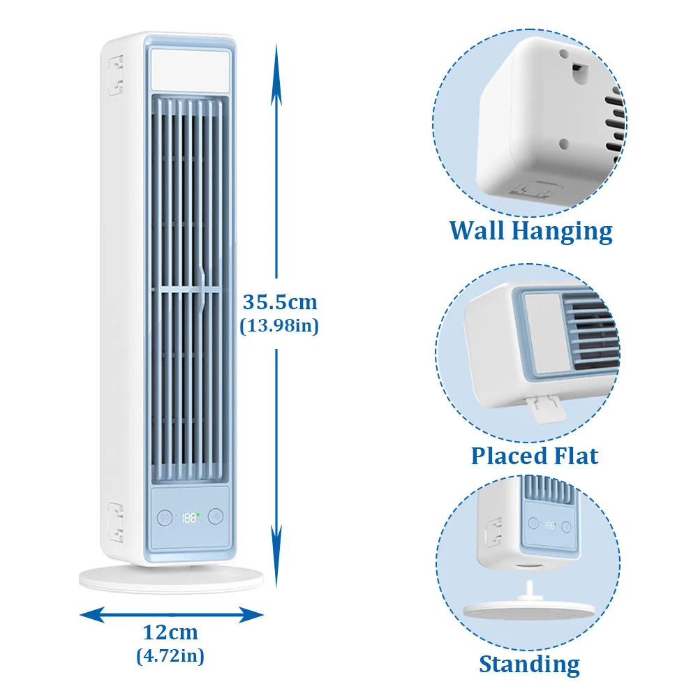 Ventilateur tour rechargeable 3600mAh, oscillation large – Image 2