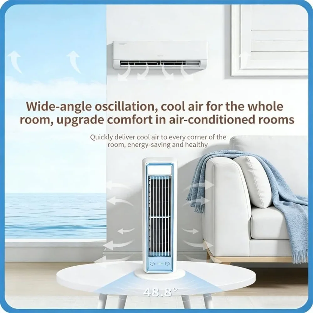 Ventilateur tour rechargeable 3600mAh, oscillation large – Image 5