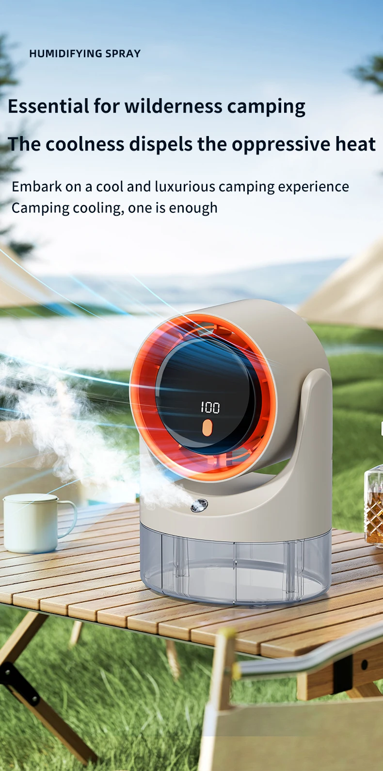 Ventilateur brumisateur portable rafraîchissant – Image 7