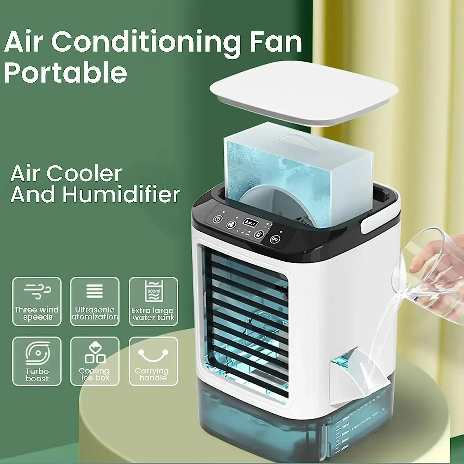 Mini ventilateur brumisateur USB HOMEFISH, réservoir 900ml – Image 6