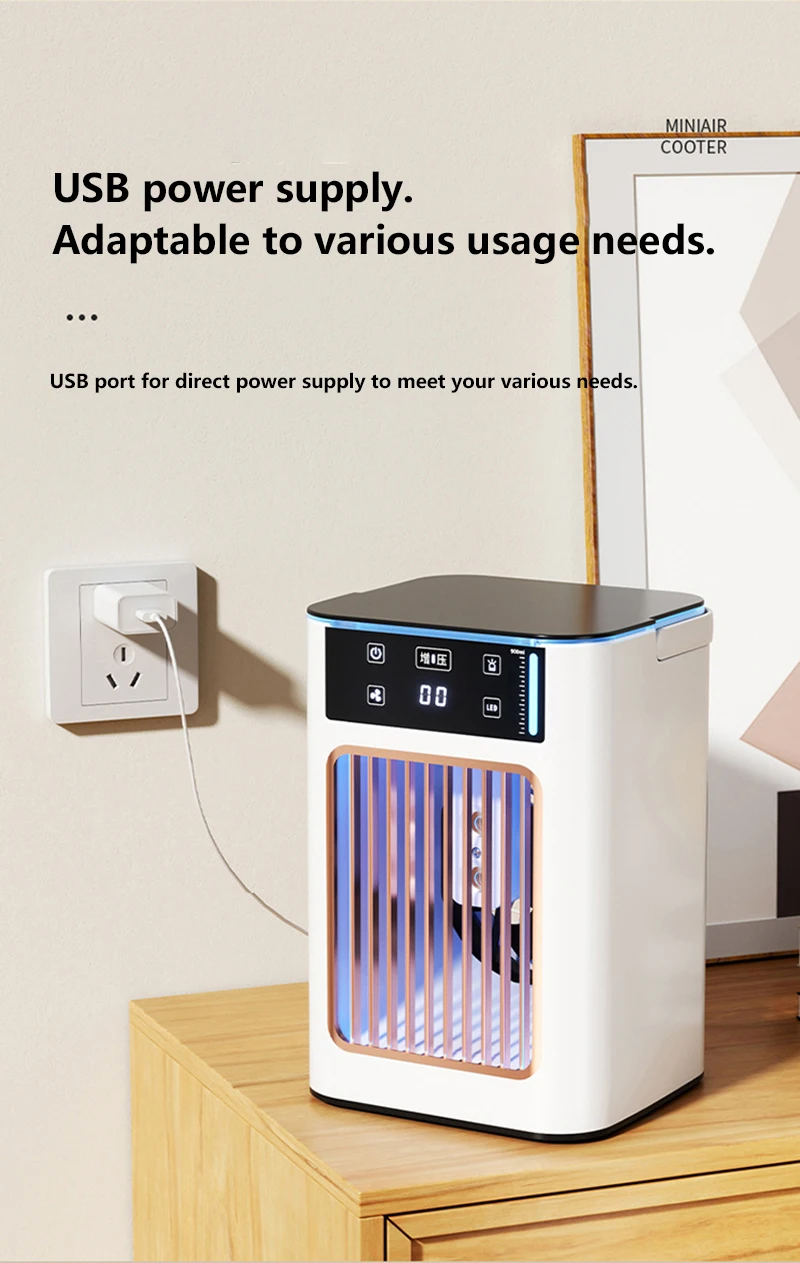 Mini ventilateur brumisateur USB avec bac à glaçons – Image 7
